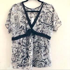 *NWT* Ann Taylor Brown Floral Print Blouse